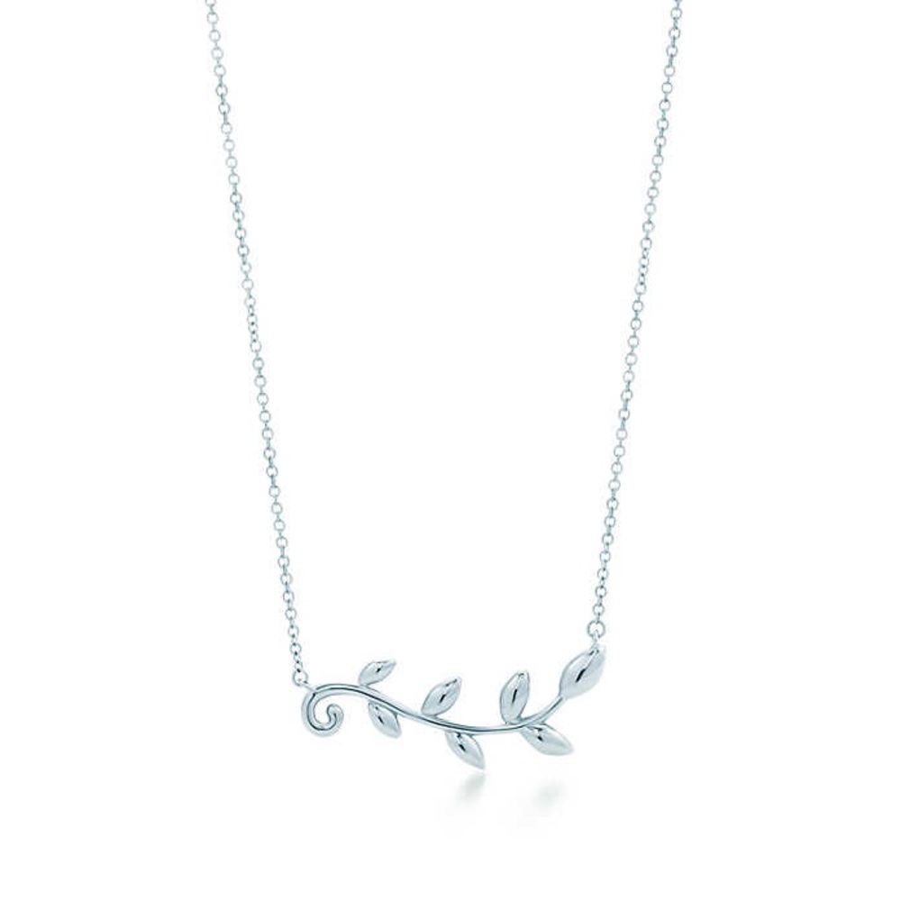 Tiffany & Co. sterling silver leaf necklace